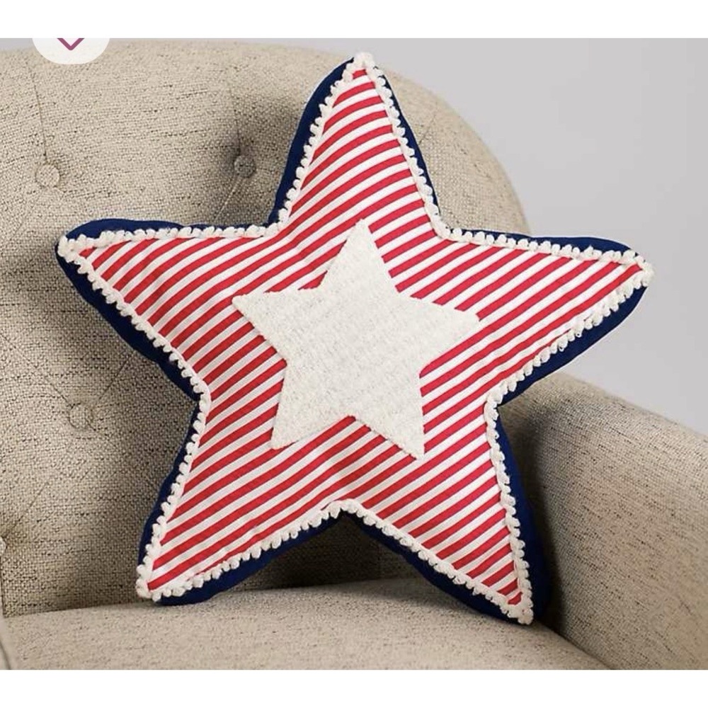 Patriotic Striped Star Pillow